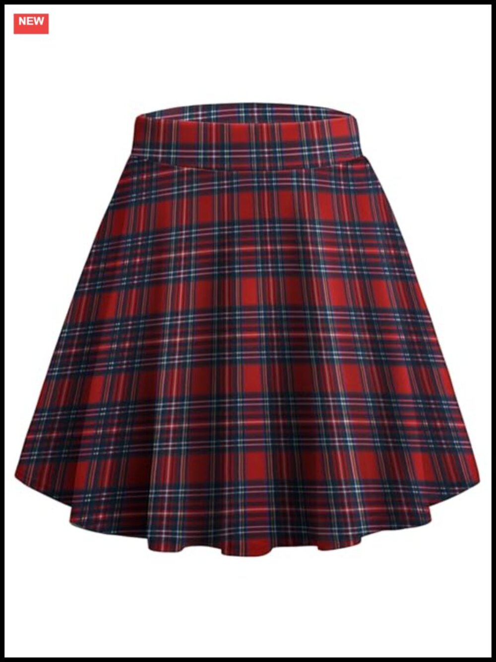 Women's Pleated Mini Skater Skirt Stretch High Waist A-Line Party
